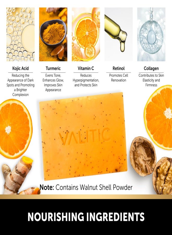 VALITIC Kojic Acid Soap - Turmeric Soap for Dark Spots for Face and Body - Exfoliating Bar for Hyperpigmentation, Skin Tone Corrector with Retinol, Vitamin C, Collagen and Hyaluronic Acid - 1 Pack - Image 5